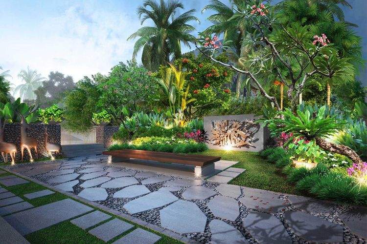 Inspirasi taman Bali untuk rumah dan villa